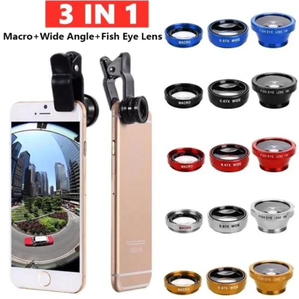 3in1 Fisheye Wide Angle Micro Camera Lens