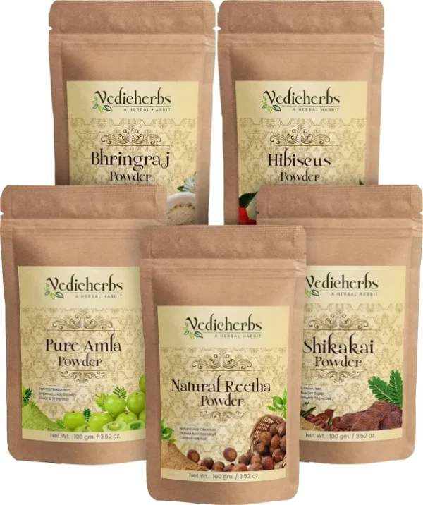 Vedicherbs Amla, Reetha, Shikakai, Bhringraj & Hibiscus Powder